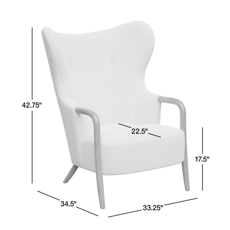 View Laso White Boucle Accent Chair - image 3 of 12