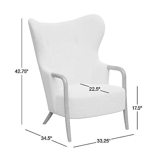 Laso White Boucle Accent Chair