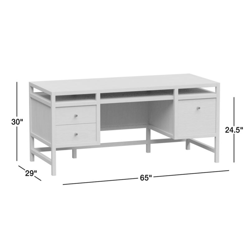 View Keane 65" Weathered Natural Wood Desk with Outlets - image 3 of 9