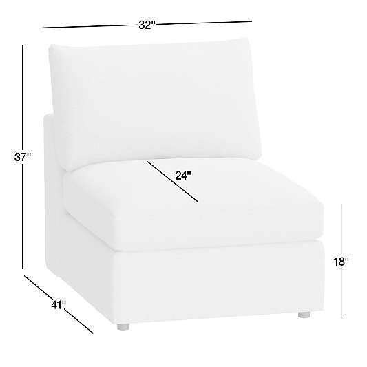 Lounge 32" Leather Armless Chair Sectional Piece