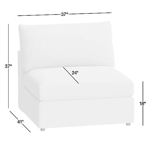 Lounge 37" Leather Armless Chair Sectional Piece