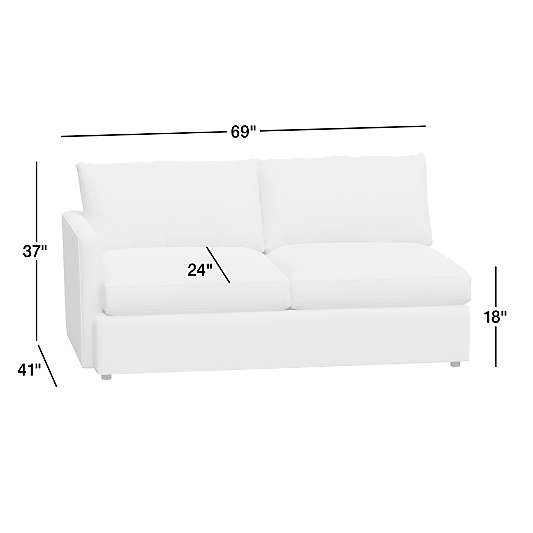 Lounge Leather Left-Arm Apartment Sofa Sectional Piece