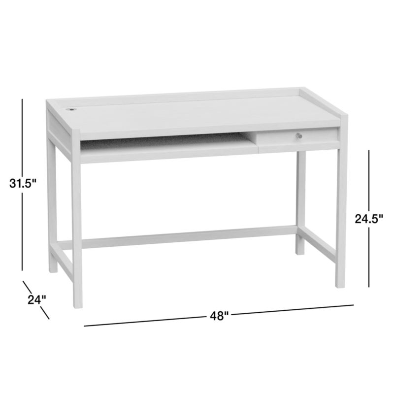 View Keane 48" Weathered Natural Wood Desk with Outlets - image 3 of 11