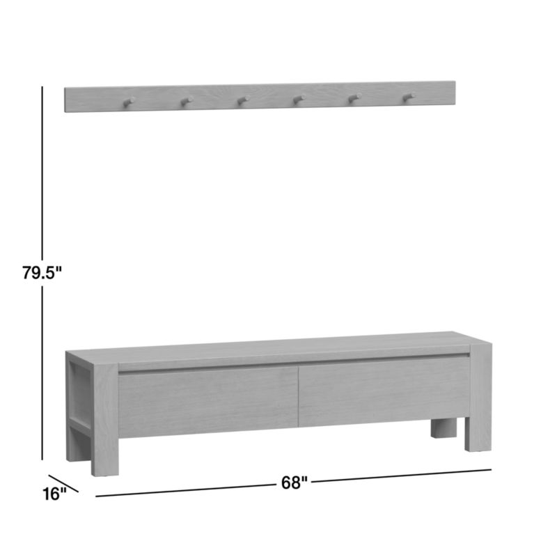 View Terra Natural White Oak Wood 2-Piece Entryway Set with Bench - image 3 of 5