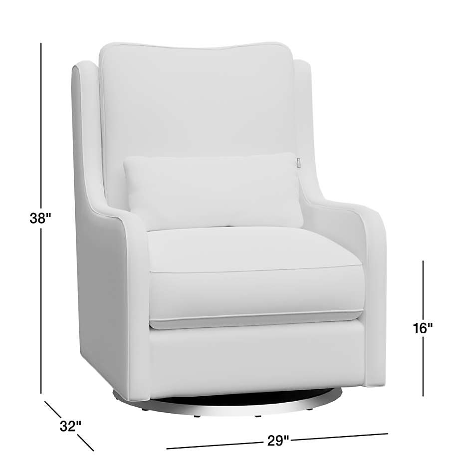 View Milo Tan Nursery Swivel Glider Chair and Gliding Ottoman - image 2 of 16