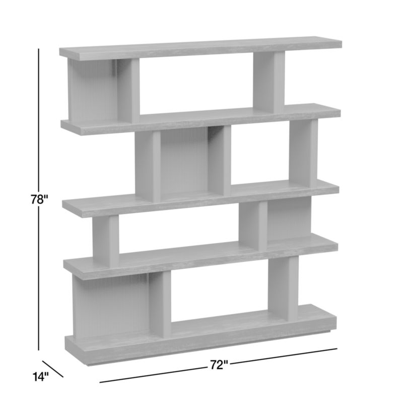 View Shelter 72" Wide Charcoal Wood Open Room Divider Bookcase with Shelves - image 3 of 10