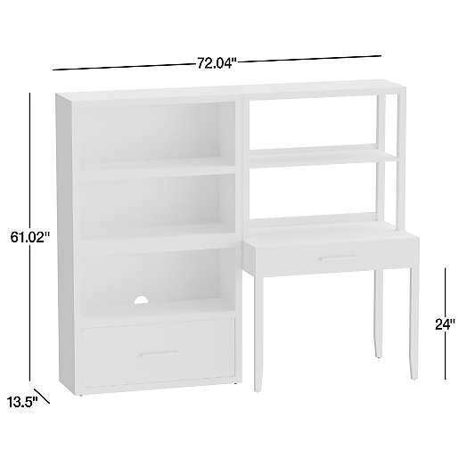 Ever Simple Modular White Wood Kids Workspace Suite