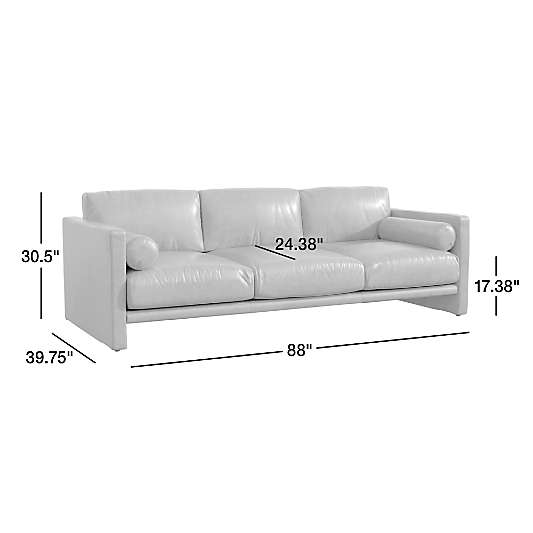 Aviator Leather Sofa 88"