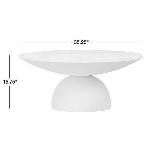 Dev Black Marble and Grey Metal 35" Round Coffee Table