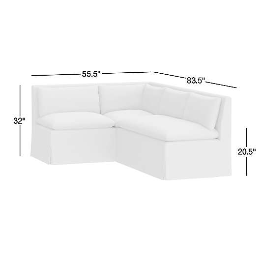 Belmar Grey L-Shaped Single Loveseat Dining Banquette