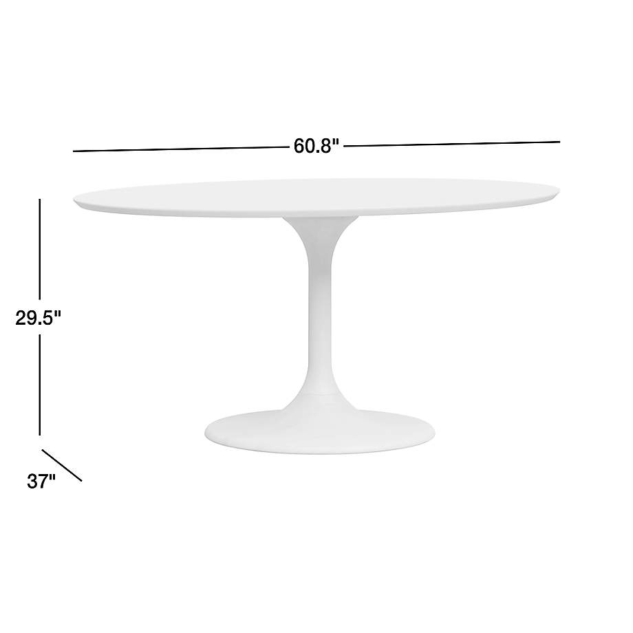 Dimension diagram for Nero 60" Natural Wood Oval Dining Table