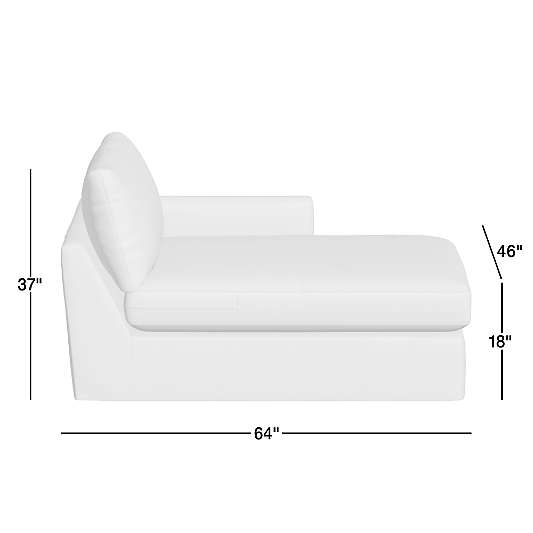 Lounge Left-Arm Chaise Lounge Slipcovered Sectional Piece