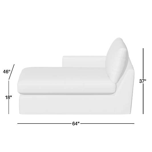 Lounge Deep Left-Arm Chaise Lounge Slipcovered Sectional Piece