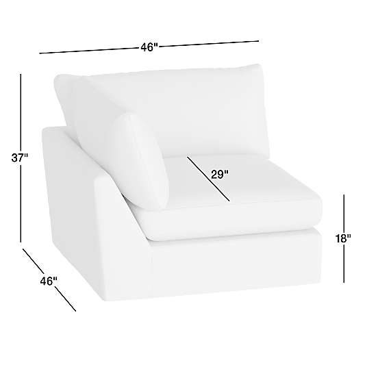 Lounge Deep Corner Chair Slipcovered Sectional Piece