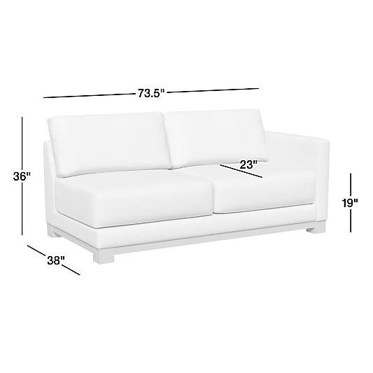 Gather Wood Base Right-Arm Sofa Sectional Piece