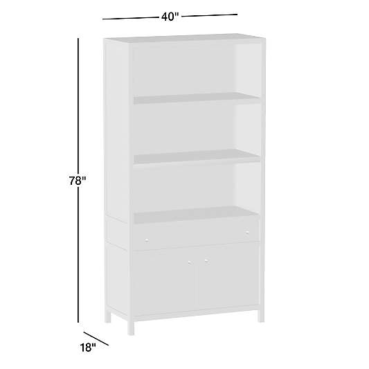 Keane 40" Espresso Solid Wood Storage Bookcase