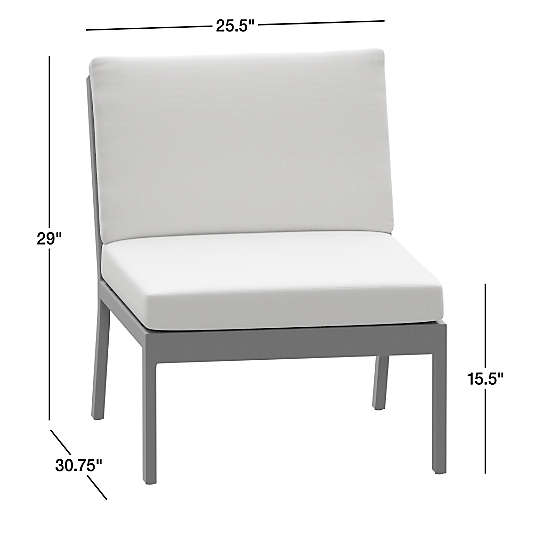 Alfresco Outdoor Armless Chair with Silver Cushions
