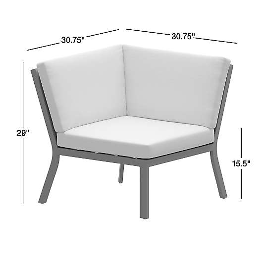 Alfresco Outdoor Corner Chair with Silver Cushions