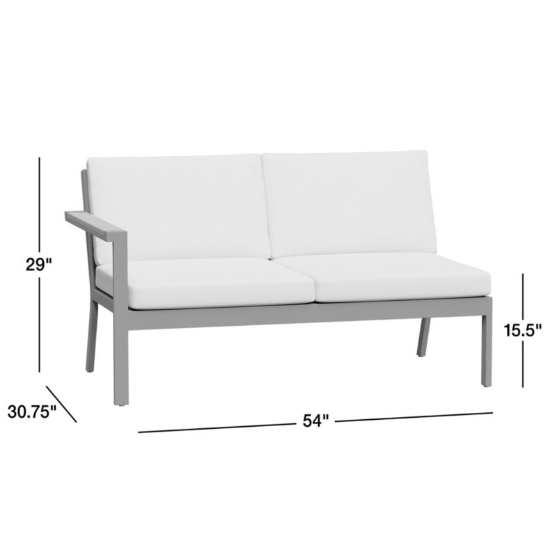 View Alfresco 54" Left-Arm Outdoor Sofa with Silver Cushions - image 3 of 3