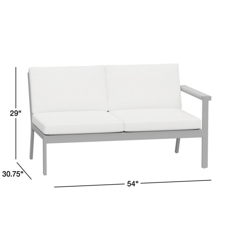 View Alfresco 54" Right-Arm Outdoor Sofa with Silver Cushions - image 3 of 3