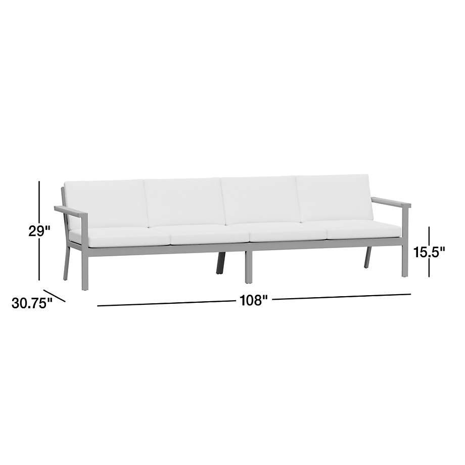 View Alfresco Metal 108" 2-Piece Outdoor Sectional Sofa with White Sunbrella ® Cushions - image 2 of 6