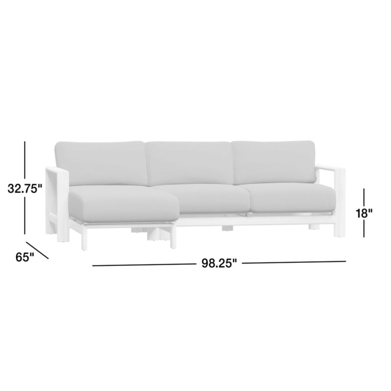 View Anguilla Teak 2-Piece Left-Arm Chaise Outdoor Sectional Sofa with Black Cushions - image 3 of 9