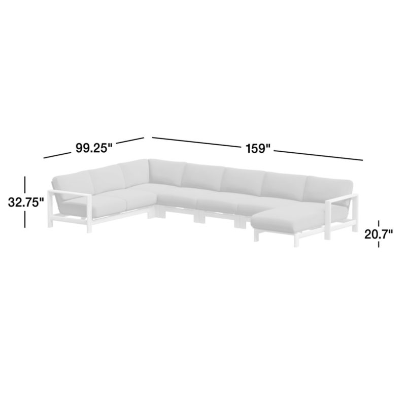 View Anguilla Teak 6-Piece Right-Arm Chaise Outdoor Sectional Sofa with Black Cushions - image 3 of 9