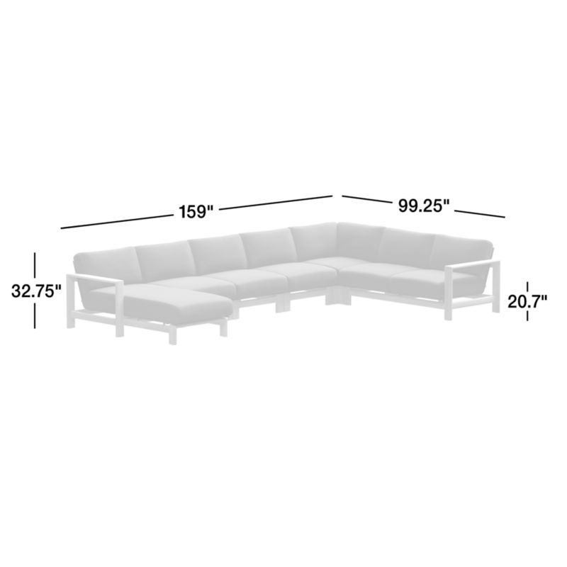 View Anguilla Teak 6-Piece Left-Arm Chaise Outdoor Sectional Sofa with Black Cushions - image 3 of 9