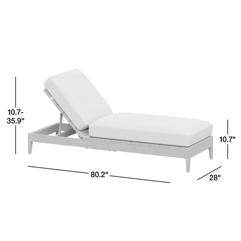Andorra Weathered Grey Wood Outdoor Chaise Lounge with Taupe Cushions