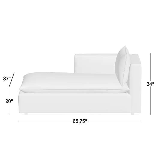 Lotus Modular Left-Arm Chaise Lounge Sectional Piece