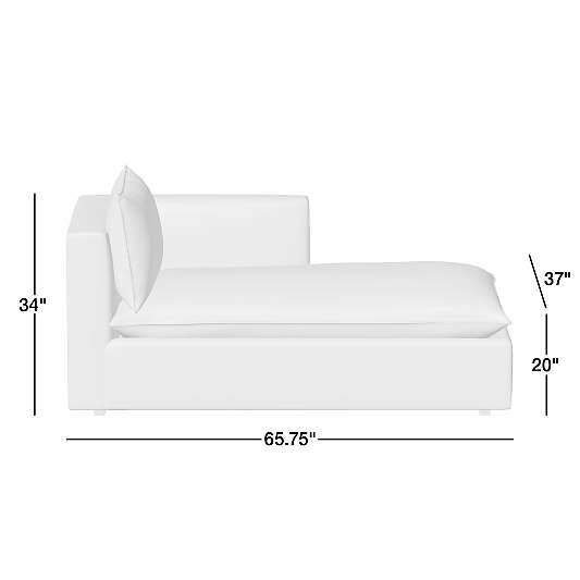 Lotus Modular Right-Arm Chaise Lounge Sectional Piece