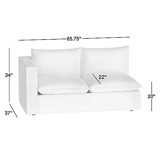 Lotus Modular Left-Arm Sofa Sectional Piece