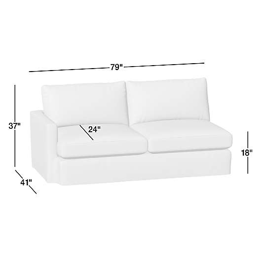 Lounge Left-Arm Sofa Slipcovered Sectional Piece