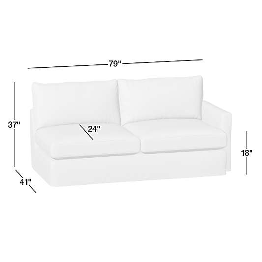 Lounge Right-Arm Sofa Slipcovered Sectional Piece