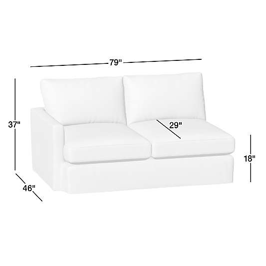 Lounge Deep Left-Arm Sofa Slipcovered Sectional Piece