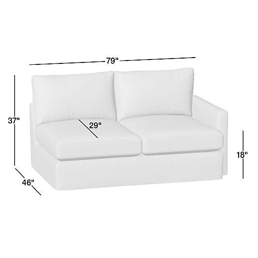 Lounge Deep Right-Arm Sofa Slipcovered Sectional Piece
