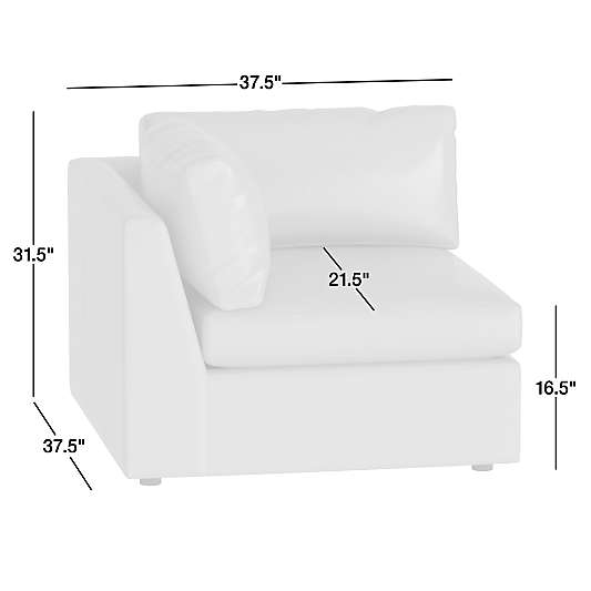 Aris Leather Corner Chair Sectional Piece