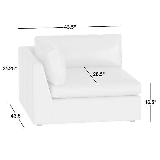 Aris Deep Leather Corner Chair Sectional Piece