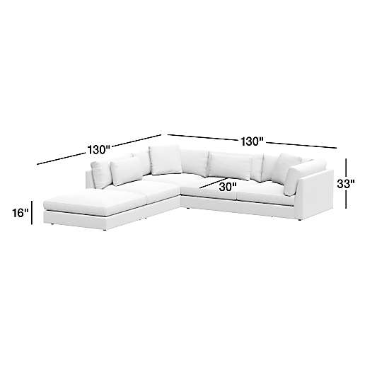 Monterey Modular 3-Piece L-Shaped Sectional Sofa