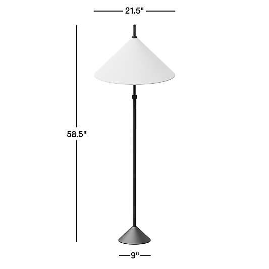 Seymour Telescoping Black Metal Floor Lamp