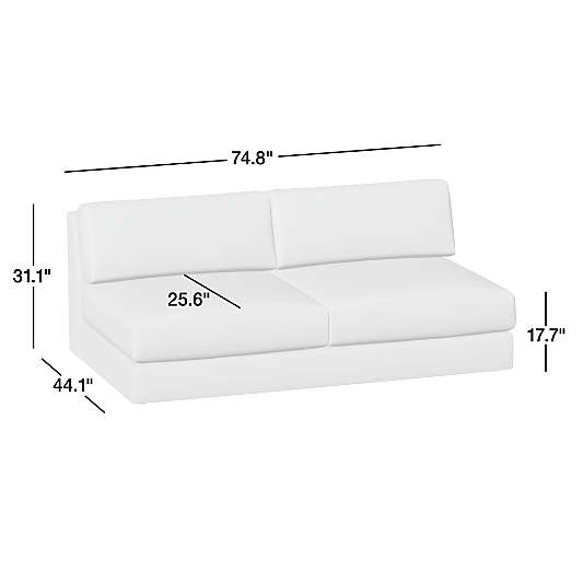 Wythe Leather Armless Sofa Sectional Piece