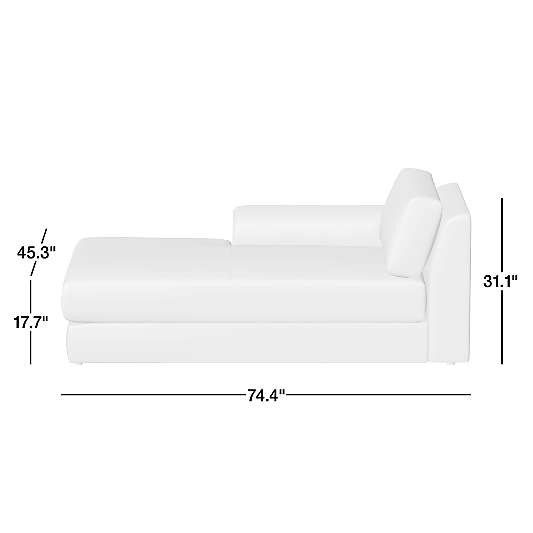 Wythe Leather Left-Arm Chaise Lounge Sectional Piece