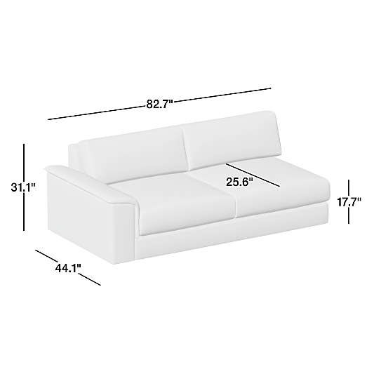 Wythe Leather Left-Arm Sofa Sectional Piece
