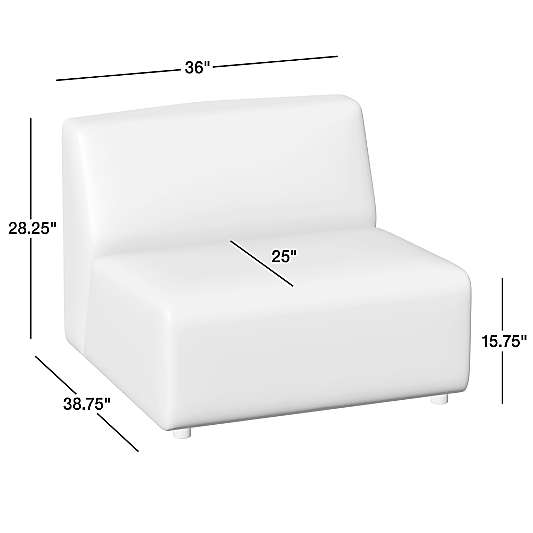 Eero Modular Armless Chair Sectional Piece by Jeremiah Brent