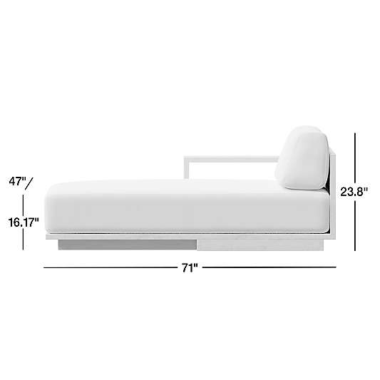 Mallorca Wood Left-Arm Outdoor Chaise Lounge with Cushions