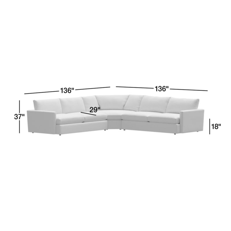 View Lounge Deep Wedge 3-Piece Sectional Sofa - image 3 of 12