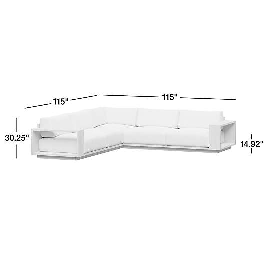 Mallorca Wood 3-Piece L-Shaped Outdoor Sectional Sofa with Ivory Cushions