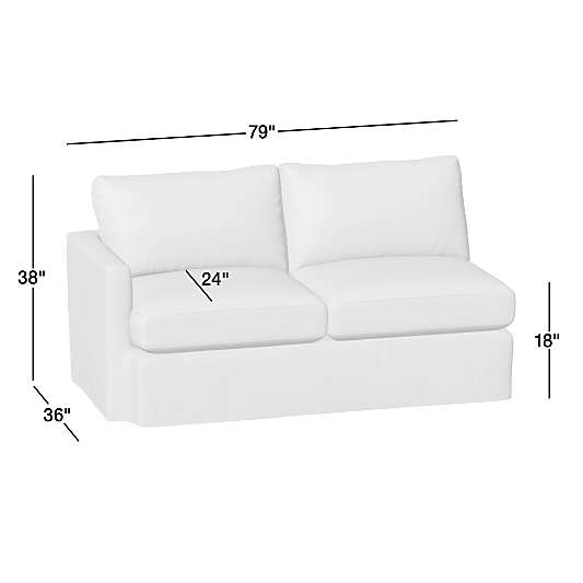 Lounge Classic Left-Arm Sofa Slipcovered Sectional Piece