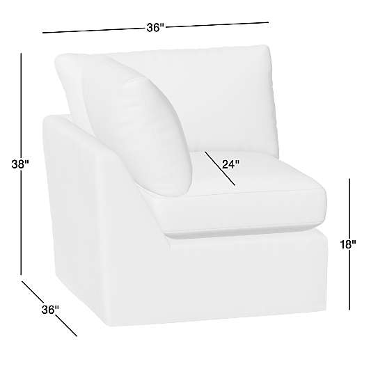 Lounge Classic Corner Chair Slipcovered Sectional Piece