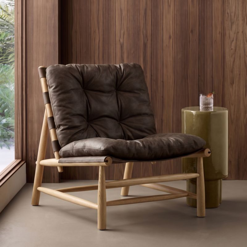 Henning Leather Accent Chair - image 3 of 8